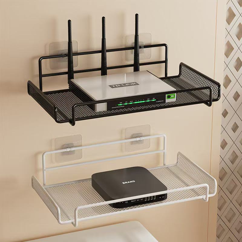 Home Bathroom Organizer - No‑Drill Wall Mount Router Shelf Metal