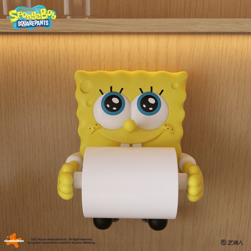 Home Edit Bathroom Storage - Cute SpongeBob Toilet Paper Holder Wall