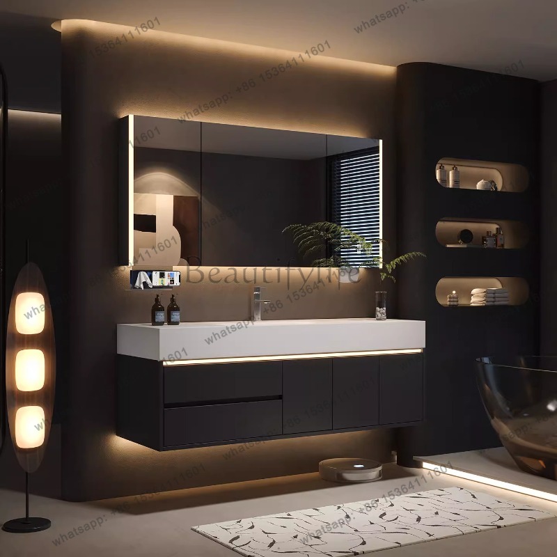 YJ Luxury Drawers Cupboard Pap - Home Bathroom Vanity Combo 评论和价格